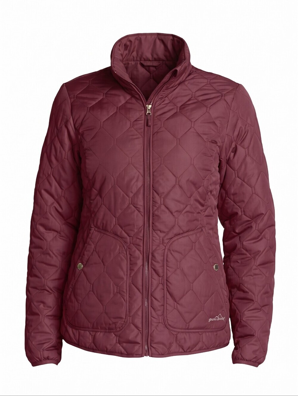 Eddie Bauer Maroon Quilted Puffer Jacket Warm Lightweight